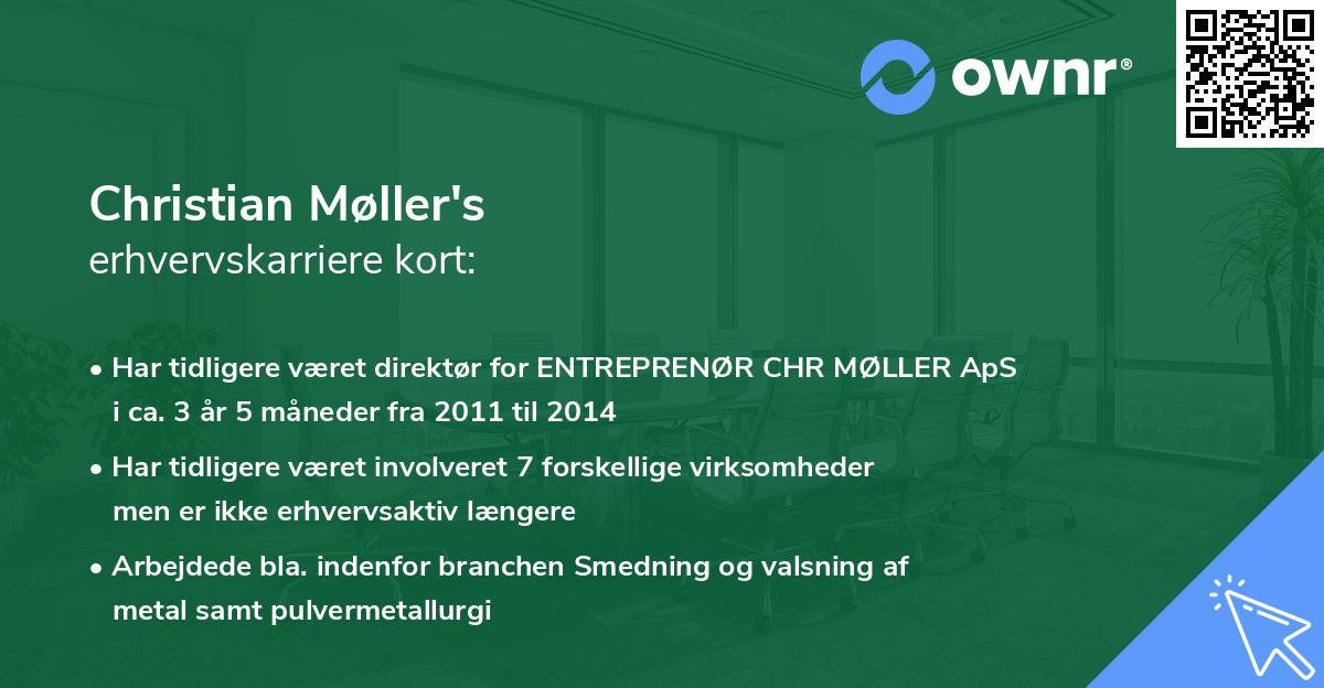 Christian Møller's erhvervskarriere kort