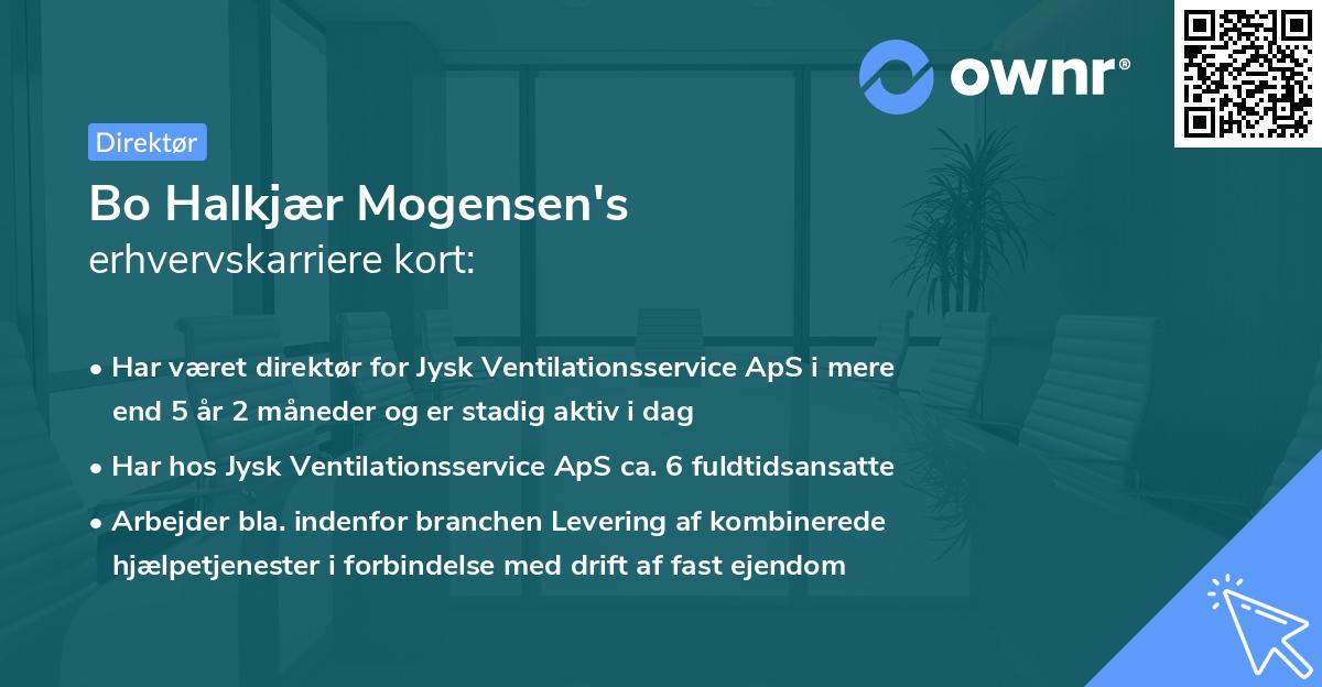 Bo Halkjær Mogensen's erhvervskarriere kort