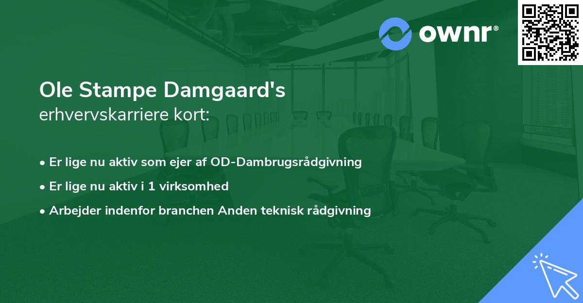 Ole Stampe Damgaard's erhvervskarriere kort