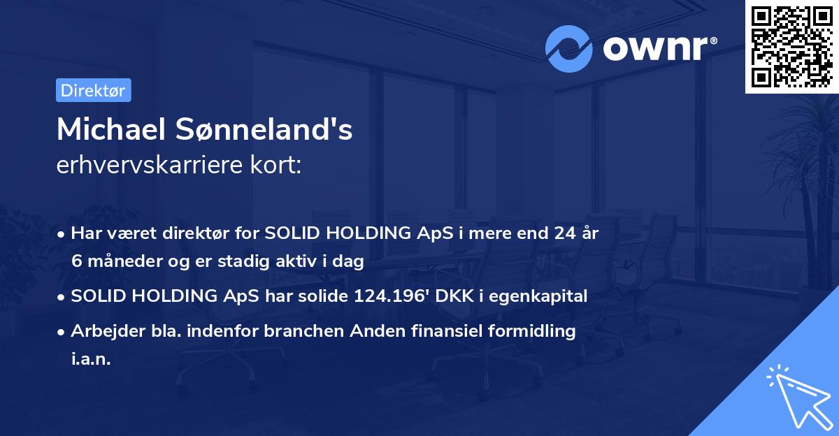 Michael Sønneland's erhvervskarriere kort