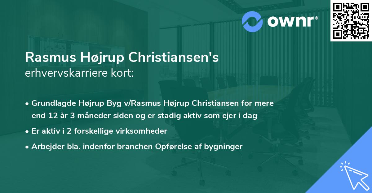 Rasmus Højrup Christiansen's erhvervskarriere kort