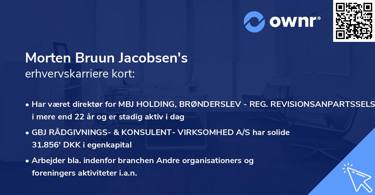 Morten Bruun Jacobsen's erhvervskarriere kort