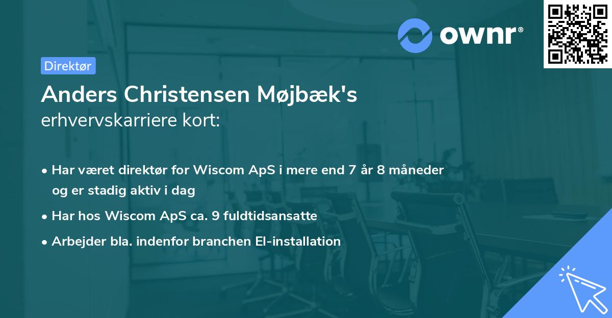 Anders Christensen Møjbæk's erhvervskarriere kort