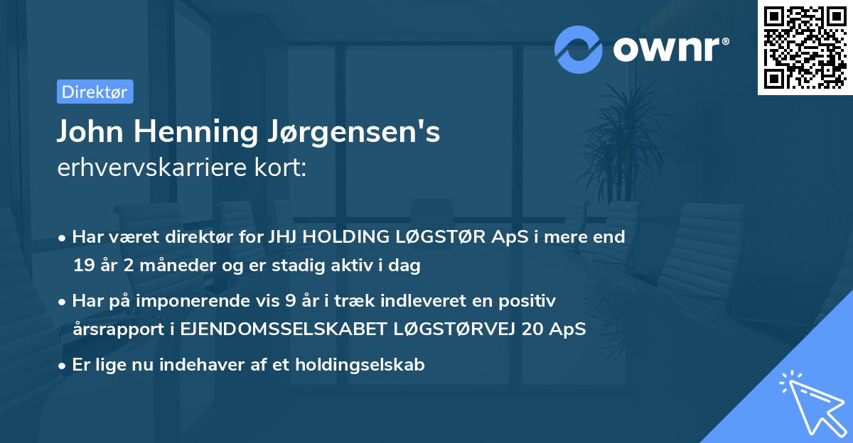 John Henning Jørgensen's erhvervskarriere kort