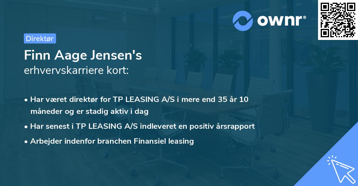 Finn Aage Jensen's erhvervskarriere kort