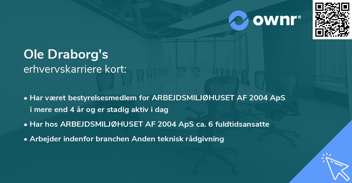 Ole Draborg's erhvervskarriere kort