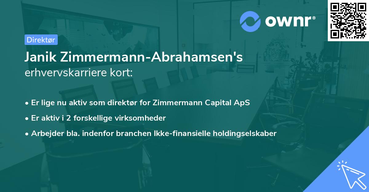 Janik Zimmermann-Abrahamsen's erhvervskarriere kort