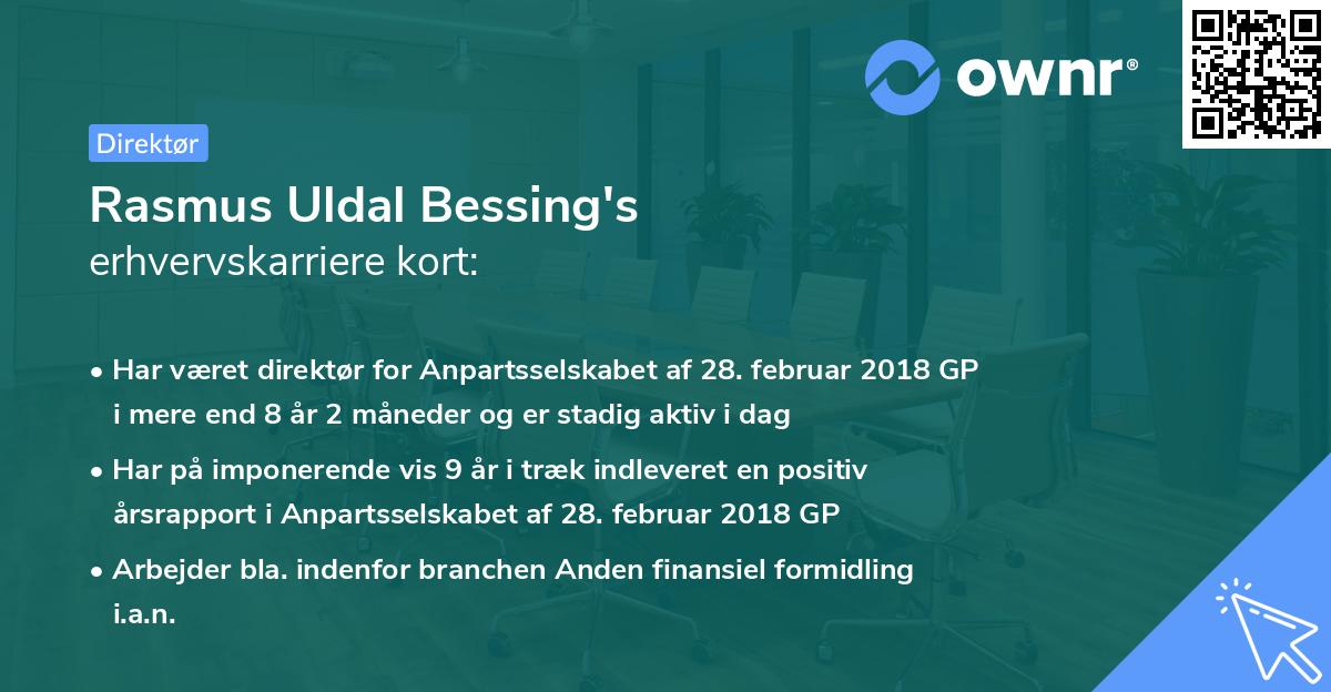 Rasmus Uldal Bessing's erhvervskarriere kort