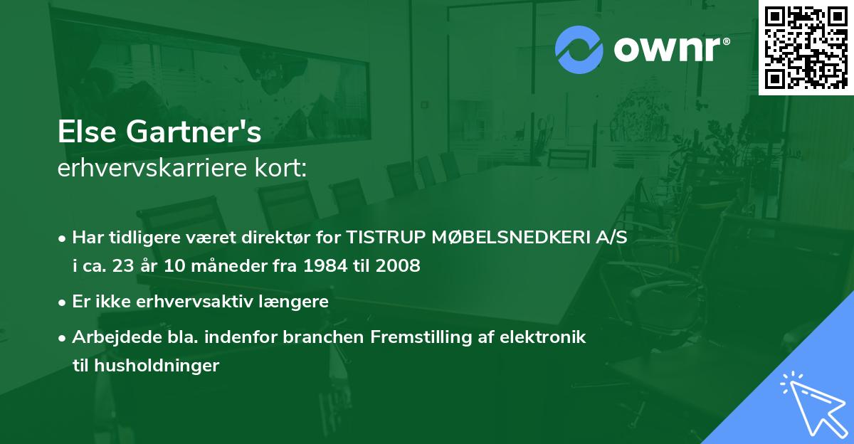 Else Gartner's erhvervskarriere kort