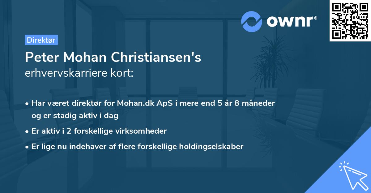 Peter Mohan Christiansen's erhvervskarriere kort