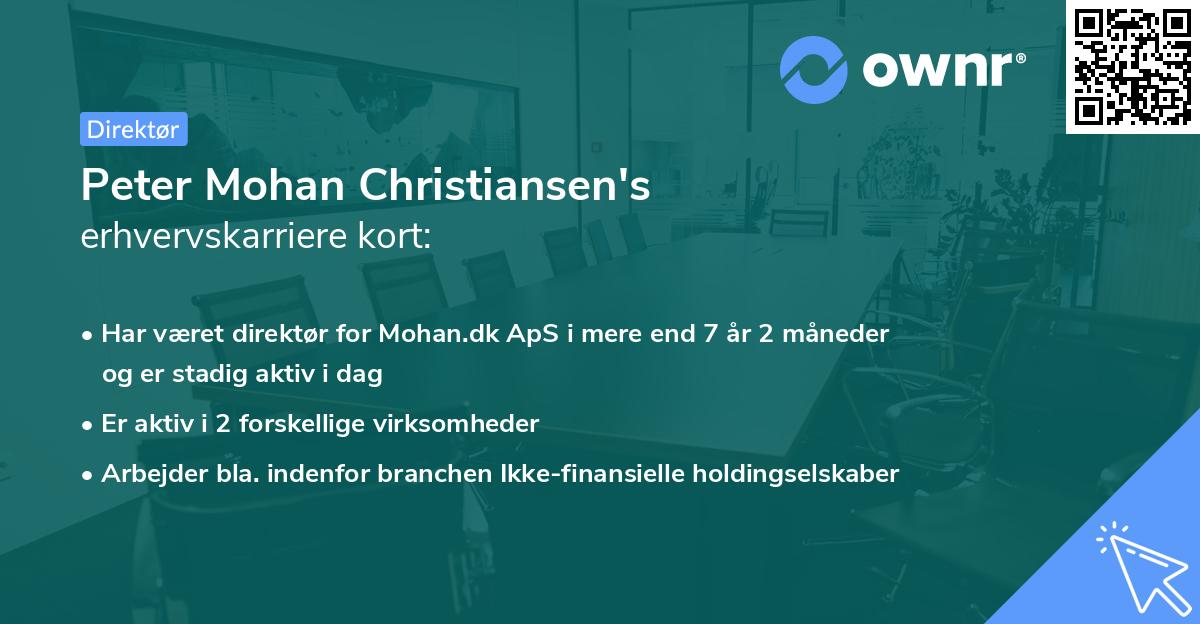 Peter Mohan Christiansen's erhvervskarriere kort