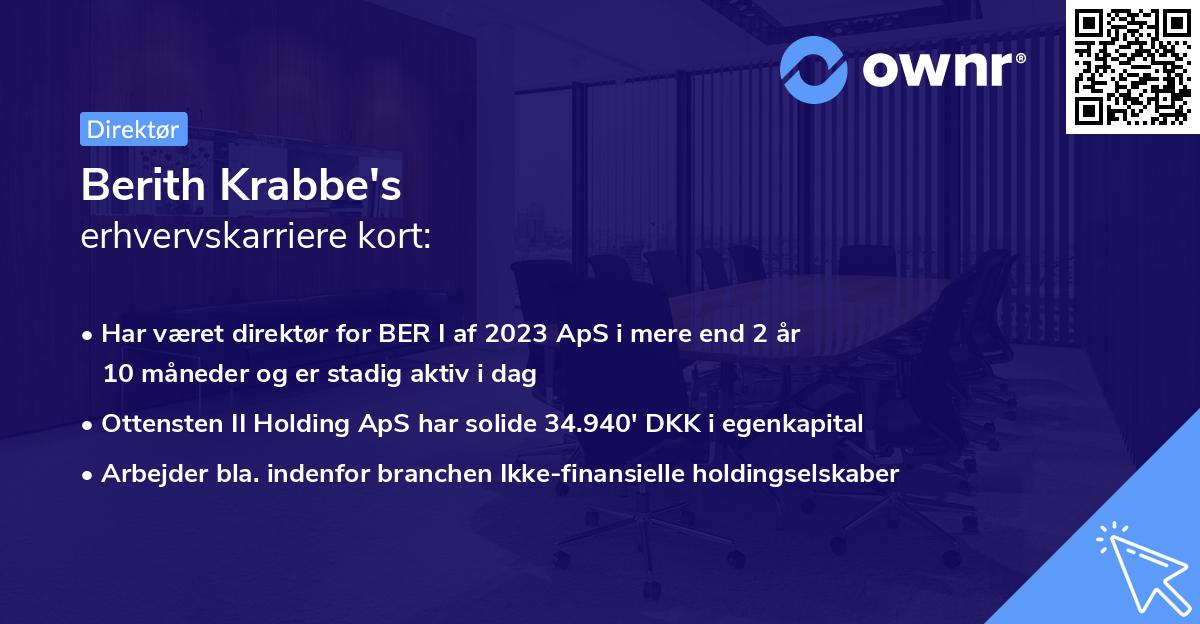 Berith Krabbe's erhvervskarriere kort