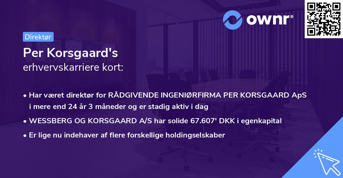 Per Korsgaard's erhvervskarriere kort