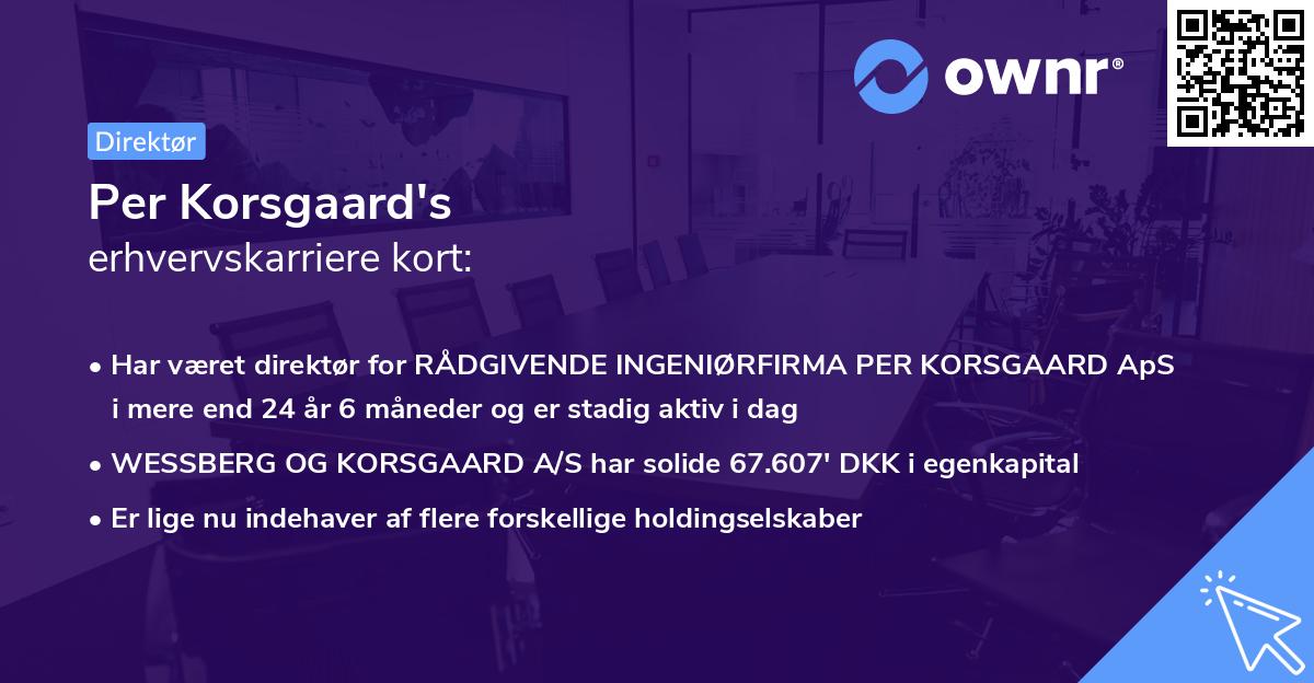 Per Korsgaard's erhvervskarriere kort