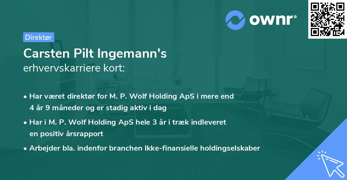 Carsten Pilt Ingemann's erhvervskarriere kort