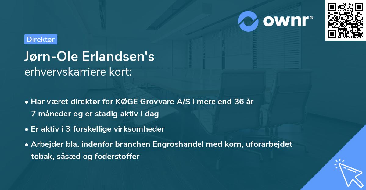 Jørn-Ole Erlandsen's erhvervskarriere kort