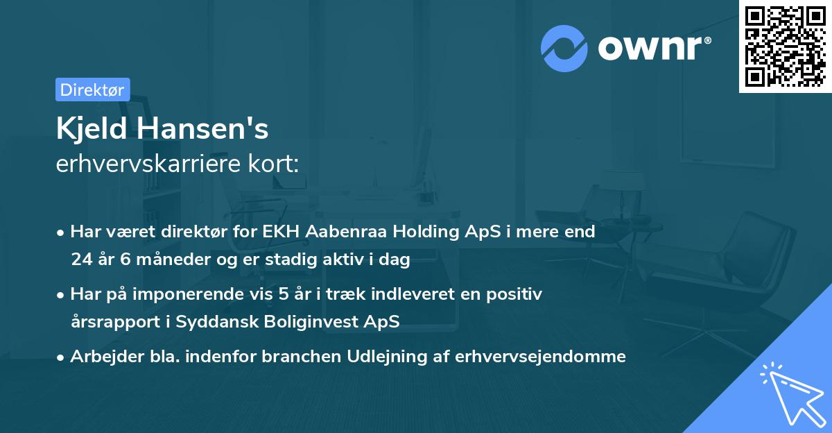 Kjeld Hansen's erhvervskarriere kort