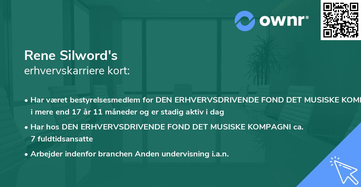 Rene Silword's erhvervskarriere kort