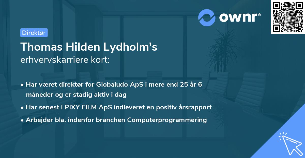 Thomas Hilden Lydholm's erhvervskarriere kort