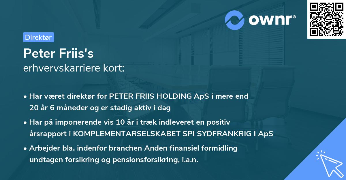 Peter Friis's erhvervskarriere kort