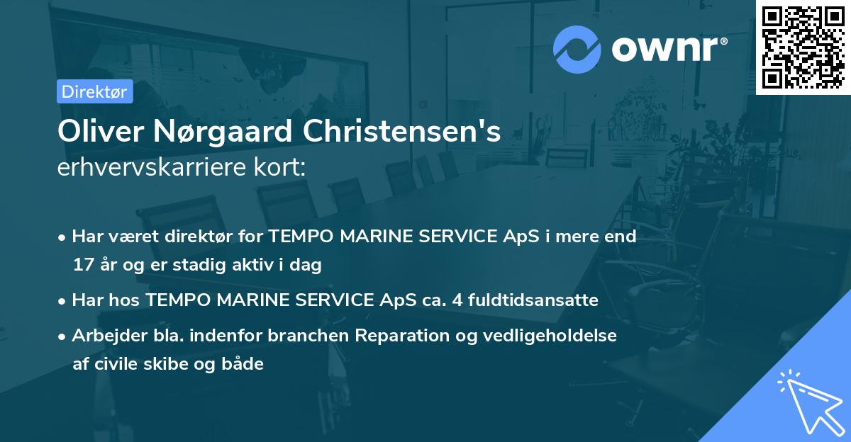 Oliver Nørgaard Christensen's erhvervskarriere kort