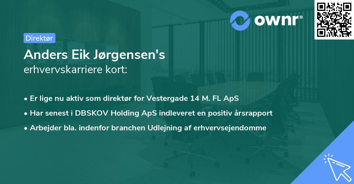 Anders Eik Jørgensen's erhvervskarriere kort