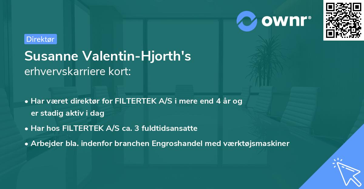 Susanne Valentin-Hjorth's erhvervskarriere kort