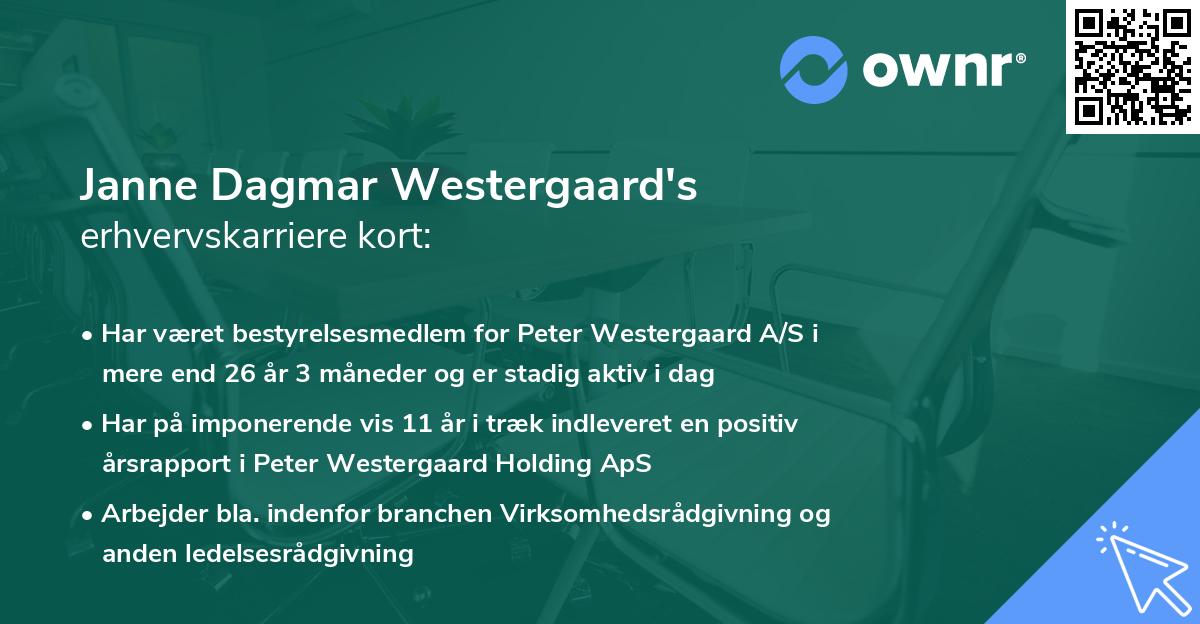 Janne Dagmar Westergaard's erhvervskarriere kort