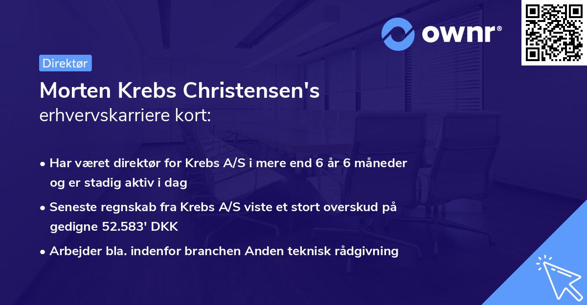 Morten Krebs Christensen's erhvervskarriere kort