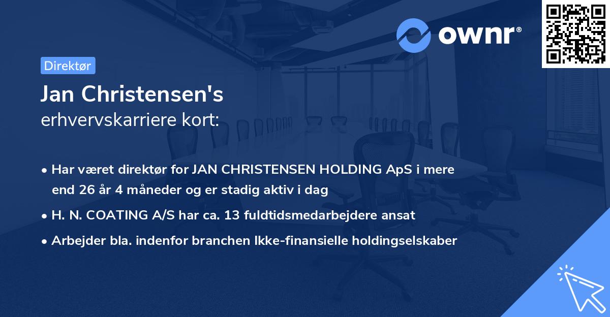 Jan Christensen's erhvervskarriere kort