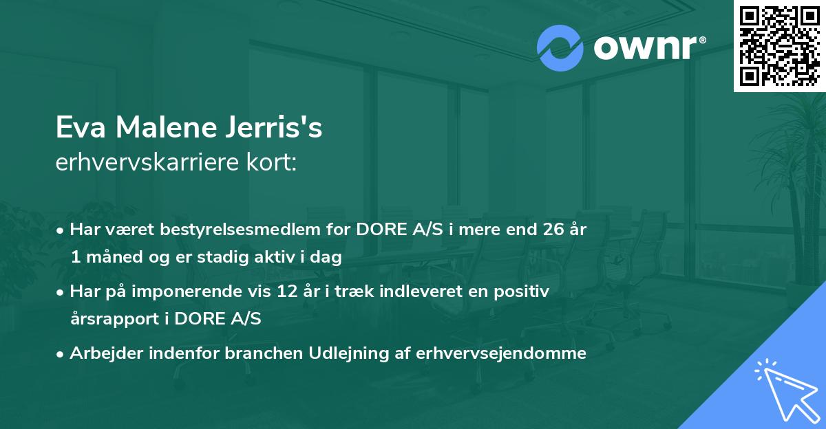 Eva Malene Jerris's erhvervskarriere kort