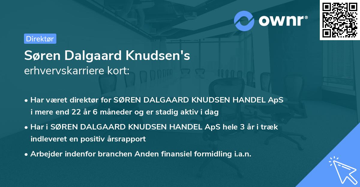 Søren Dalgaard Knudsen's erhvervskarriere kort