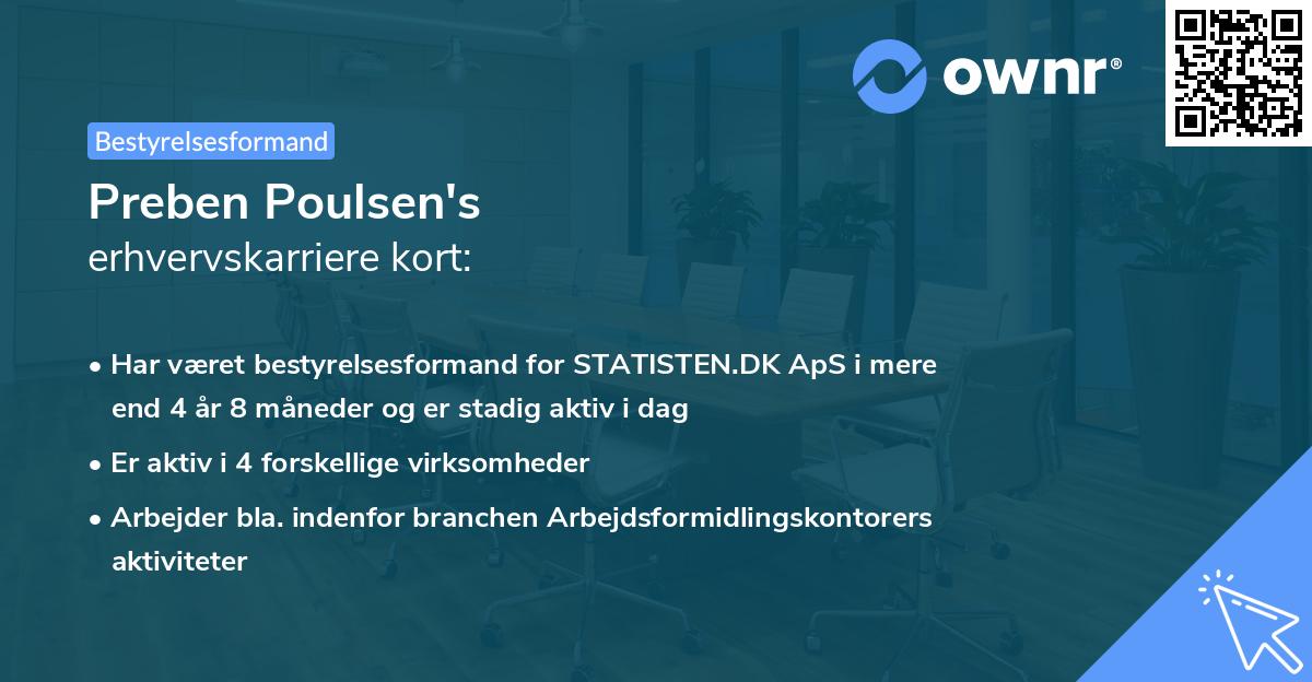 Preben Poulsen's erhvervskarriere kort