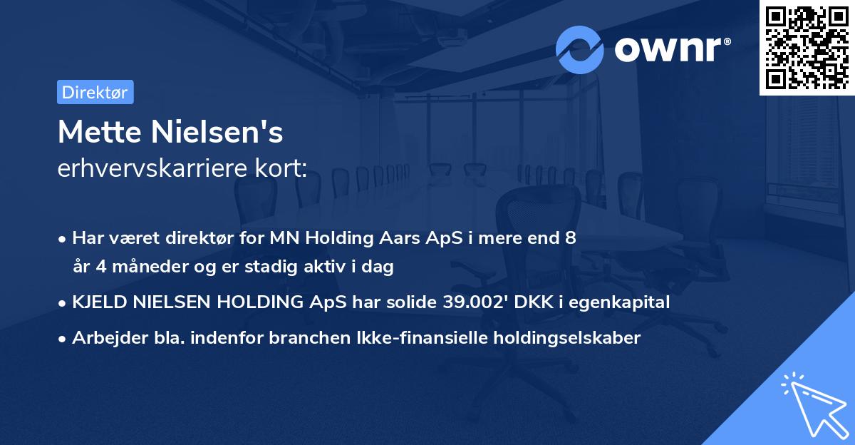 Mette Nielsen's erhvervskarriere kort