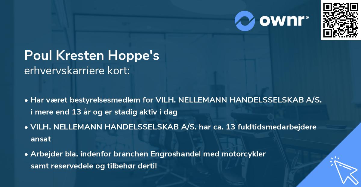 Poul Kresten Hoppe's erhvervskarriere kort