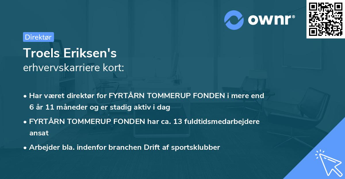 Troels Eriksen's erhvervskarriere kort