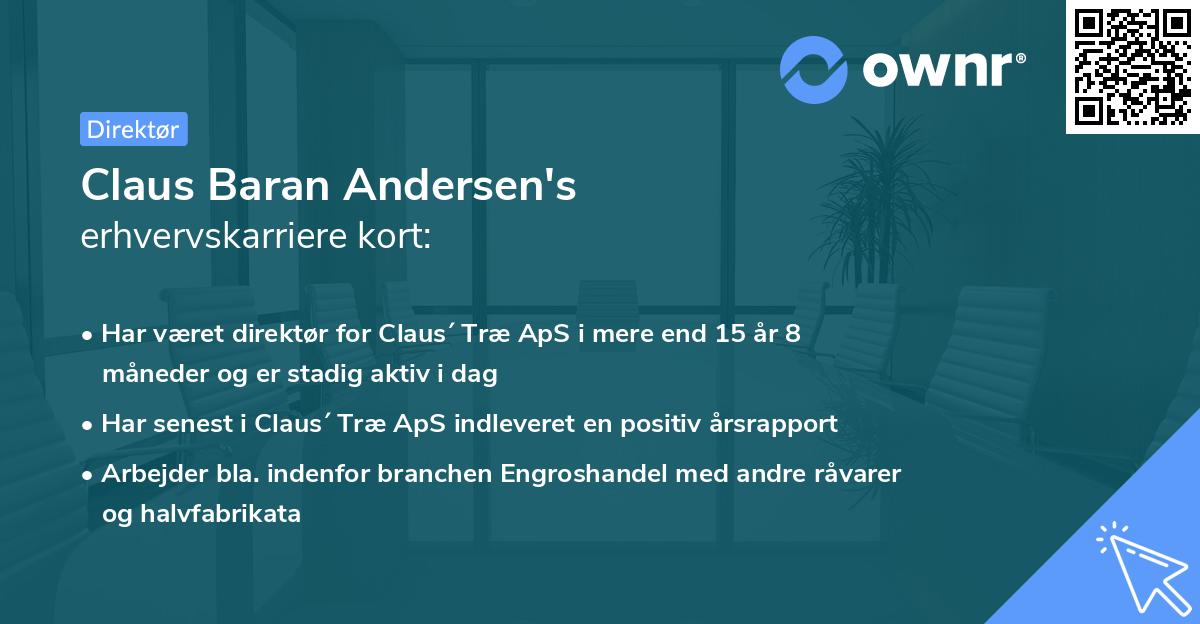 Claus Baran Andersen's erhvervskarriere kort