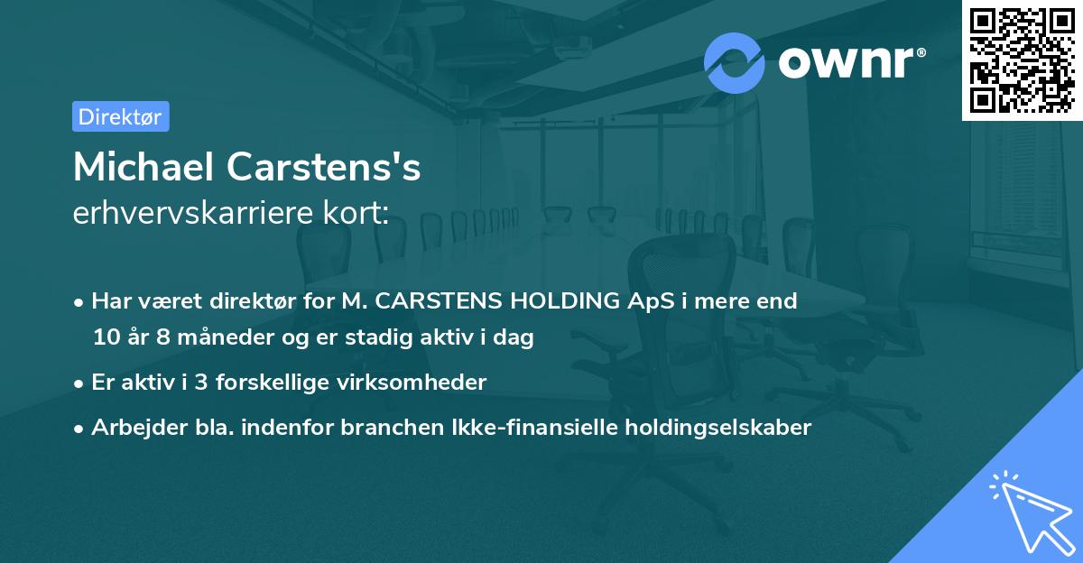 Michael Carstens's erhvervskarriere kort