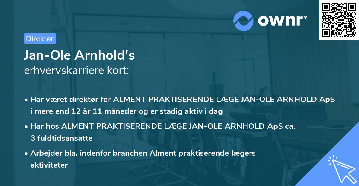 Jan-Ole Arnhold's erhvervskarriere kort