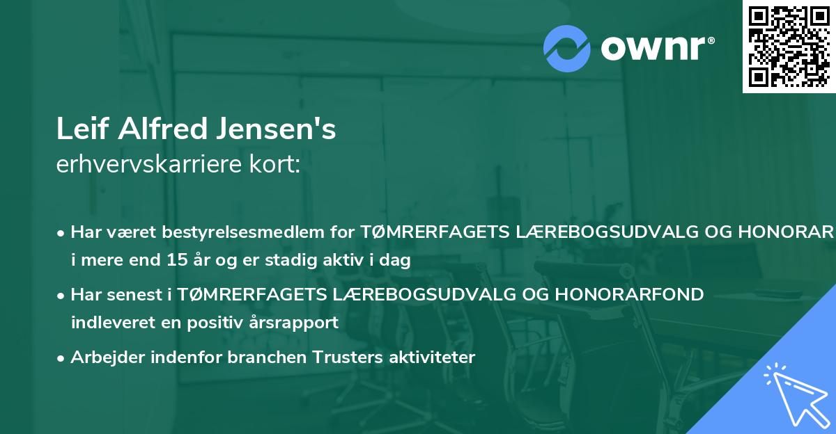 Leif Alfred Jensen's erhvervskarriere kort