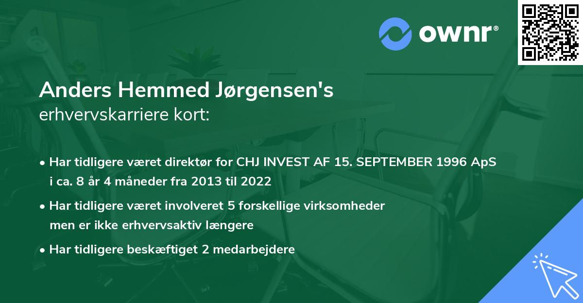 Anders Hemmed Jørgensen's erhvervskarriere kort