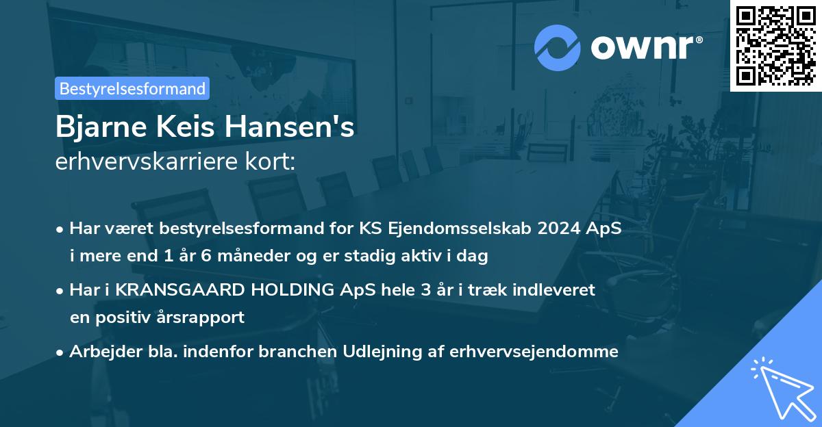 Bjarne Keis Hansen's erhvervskarriere kort