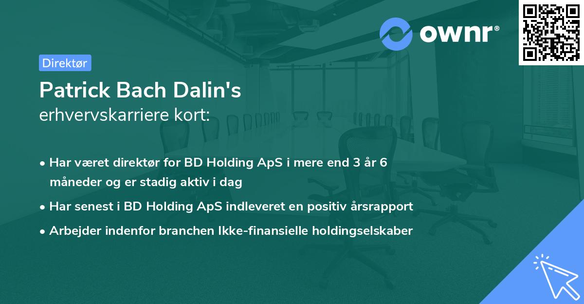 Patrick Bach Dalin's erhvervskarriere kort