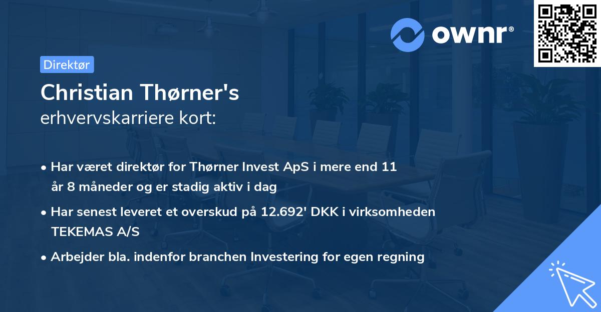 Christian Thørner's erhvervskarriere kort