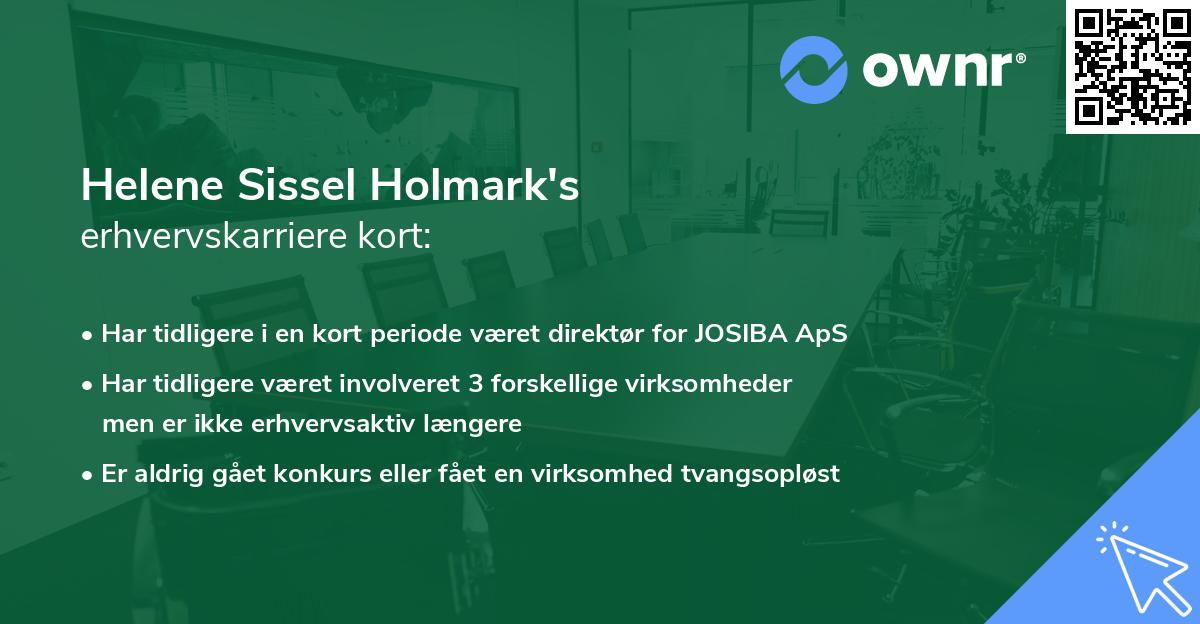 Helene Sissel Holmark's erhvervskarriere kort