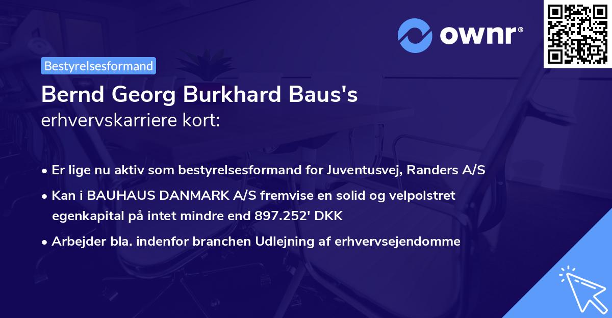Bernd Georg Burkhard Baus's erhvervskarriere kort