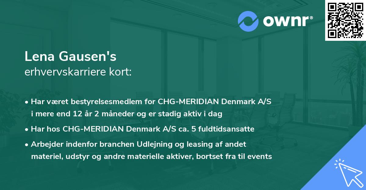 Lena Gausen's erhvervskarriere kort