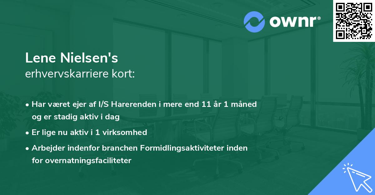 Lene Nielsen's erhvervskarriere kort