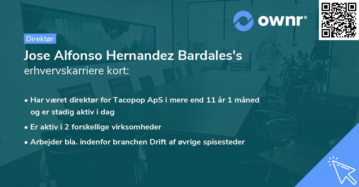 Jose Alfonso Hernandez Bardales's erhvervskarriere kort