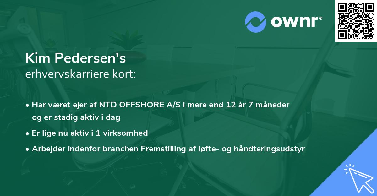 Kim Pedersen's erhvervskarriere kort